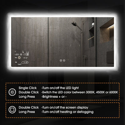 Mirror LED Infrared Heating 100 x 60 x 2,2 cm - 350 Watt